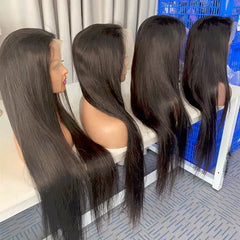 Natural Color Silky Straight Virgin Hair 13x4 Lace Frontal Wig