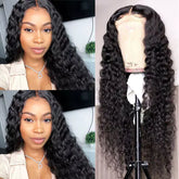 Factory Wholesale Natural Transparent Lace Frontal Wig Deep Wave