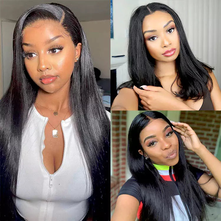Natural Color Silky Straight Virgin Hair 13x4 Lace Frontal Wig