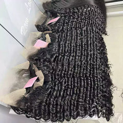 Factory Wholesale Natural Transparent Lace Frontal Wig Deep Wave